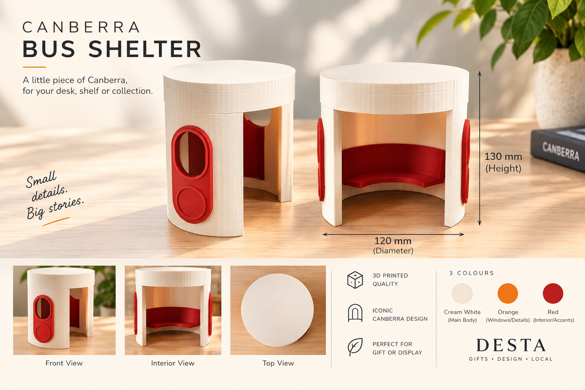 Canberra Bus Shelter – 3D Printed Miniature
